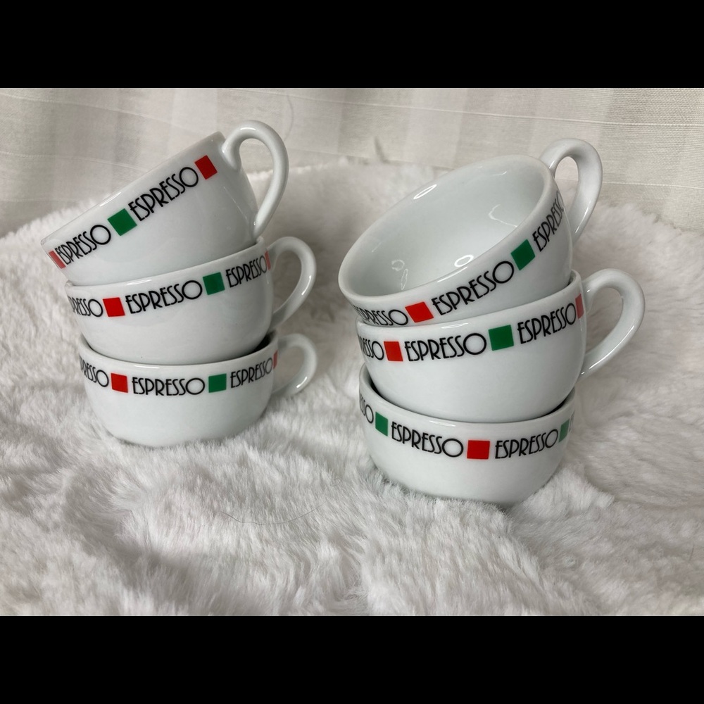 Set of six porcelain espresso cups brand new!
